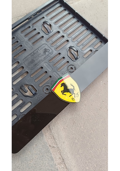 Ferrari Logo Uyumlu Motor Plakalık Motorsiklet Plakalık Lazer Kesim Plakalık Ferrari Plakalık