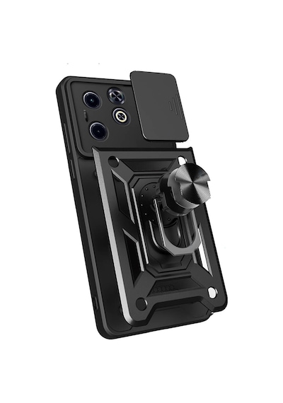 İnfinix Smart 8 Kılıf Magnetik Standlı Kamera Korumalı Sürgülü Vega Kapak - Mavi Mavi