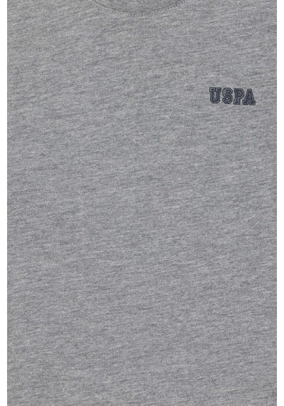 U.S. Polo Assn. Erkek Çocuk Gri Melanj Bisiklet Yaka Tişört 50298086-VR086