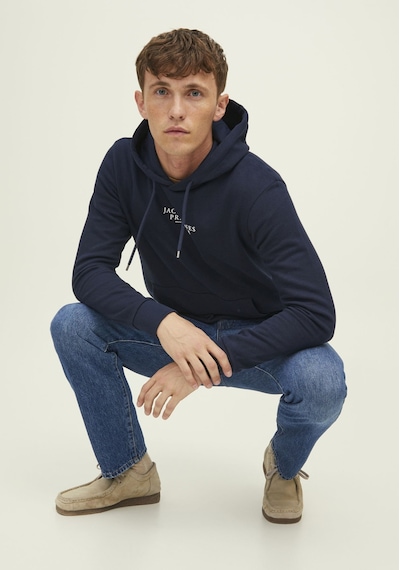Jack & Jones Kapüşonlu Premium Baskılı Sweatshirt- Bluarchie 12216335 Navy Blazer Lacivert