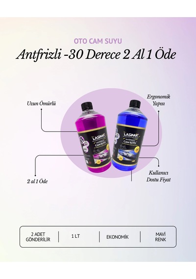 Antifrizli Oto Cam Suyu -10 Derece 2 Adet 1 Lt