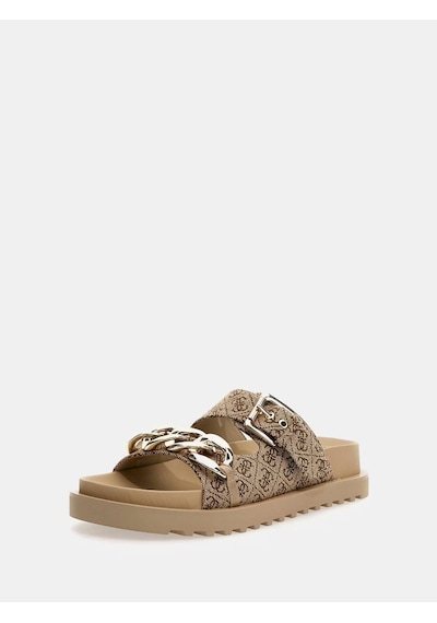 Guess Fatema2 Terlik Fl6ft2fal03 Bej/kahverengi Bej - Kahverengi