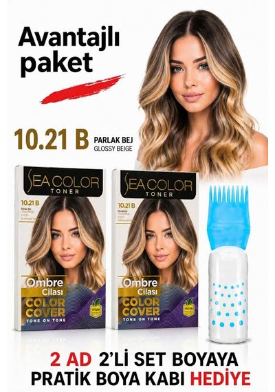 Sea Color 10.21b Parlak Bej Ombre Cilası Tonlayıcı Saç Jel Boyas 2 Kutu