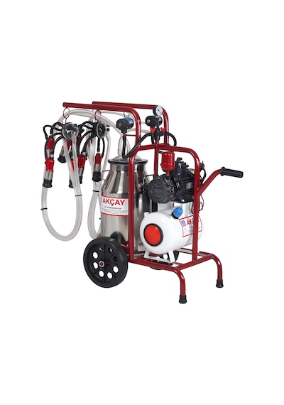 Çift Sağım Kuru Sistem 40 Lt Krom Güğümlü Süt Sağım Makinesi