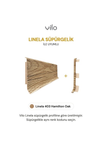Vilo Süpürgelik Bitim Aparatı 2 Adet Linela 403 Hamilton Oak Uyumlu