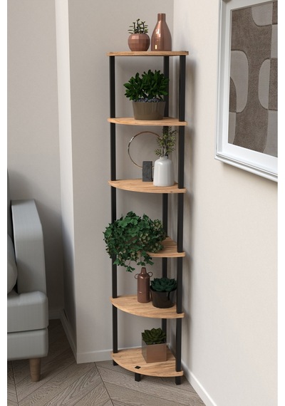 Flora 6 Raflı Moblen Çiçeklik Saksılık Balkon Bahçe Dekor Raf Stand-atlantik Çam Atlantik Çam