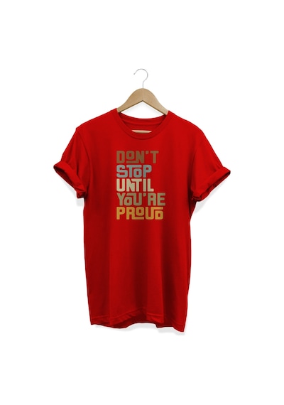 D'ont Stop Baskılı Kırmızı T-shirt kırmızı