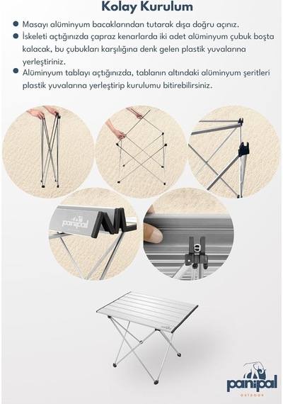 Alüminyum, Katlanabilir Kamp Ve Piknik Masası, Omuz Askılı Taşıma Çantasıyla S Genel