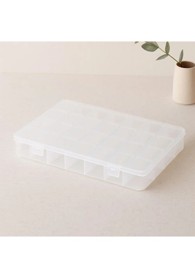 Jenerik 28 Bölmeli Organizer Kutusu - Plastik Şeffaf Kapak
