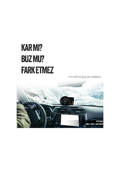 Tr F15 Hud Obd Obd2 Dijital Kilometre Rpm Su Sıcaklığı Basınç Hararet Araç Veri Ekranı Head Up Display