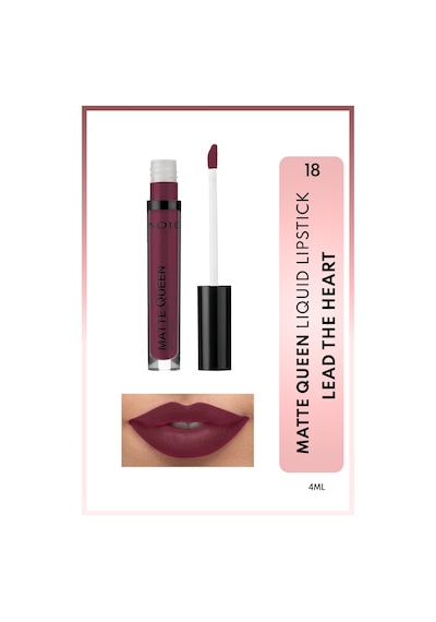 Note Cosmetique Matte Queen Lipstick Kalıcı Mat Likit Ruj - 18 Lead The Heart - Mor