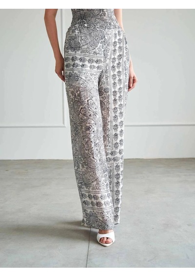 Elora Atelier Bohem Desen Crop Pantolan Takım Çok Renkli