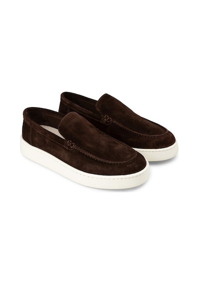 Deery Hakiki Süet Kahverengi Erkek Loafer Ayakkabı - 04405mkhve01