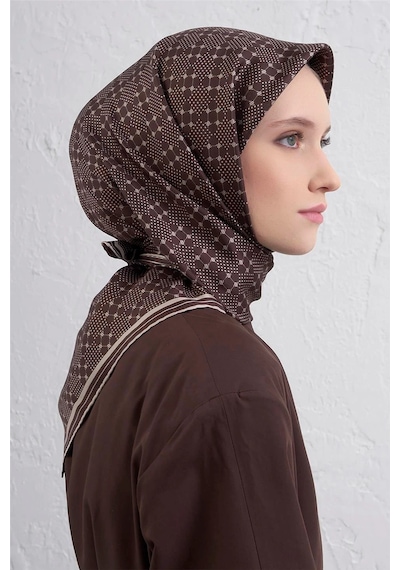 Armine Sura İpek Eşarp -2025/2026 -9440 Kahver, Krem