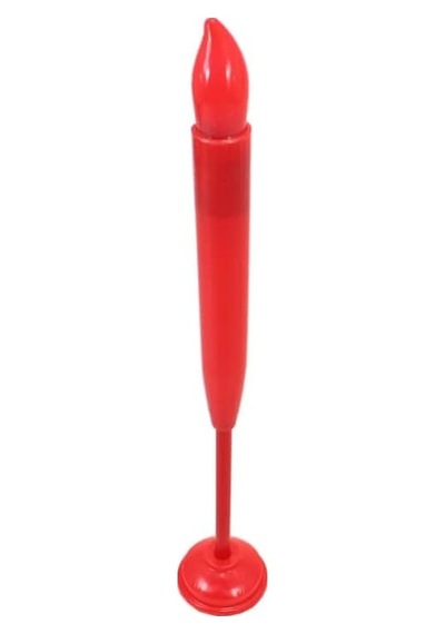 Süsle Bebek Ve Parti Dekoratif Pilli Led Şamdan Pasta Mumu, 25 Cm X 2 Cm - Kırmızı Diğer