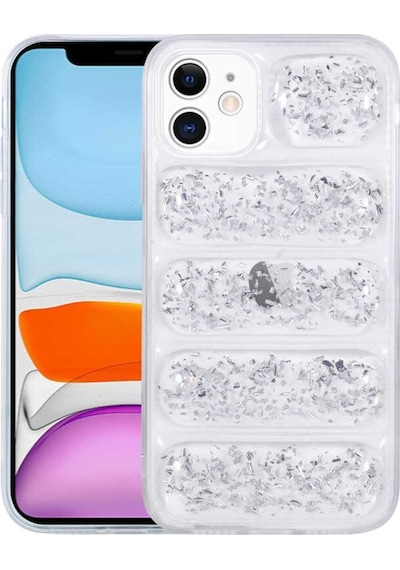 Apple Uyumlu iPhone 12 Kılıf Kamera Korumalı Simli Airbag’Li Zore Dalga