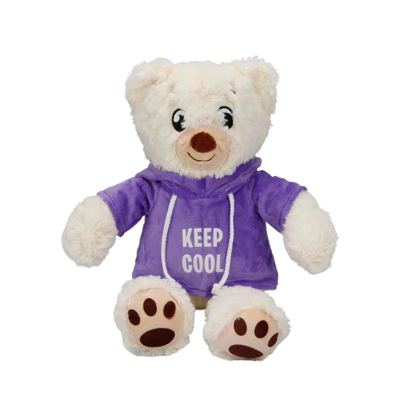 Kapşonlu Peluş Ayı 30 Cm. Mor