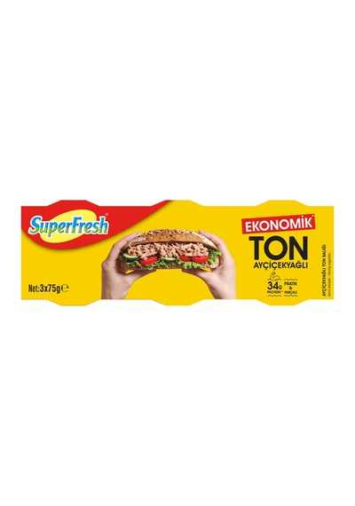 Superfresh Ekonomik Ayçiçek Yağlı Ton Balığı 3 X 75 - 7 Adet Tarı