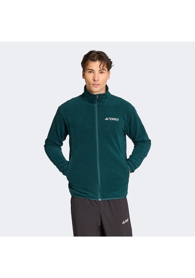 Adidas Multi Essentials Full Zip Fleece Erkek Yeşil Yürüyüş Polar Jy8356