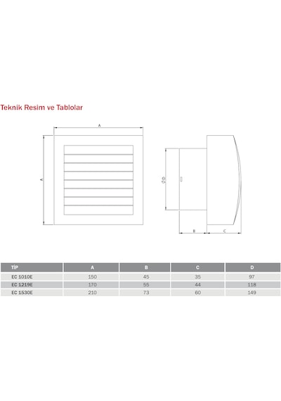 Bvn Bahçıvan Ec 1010E Plastik Banyo&Tuvalet Aspiratör 100M³/H