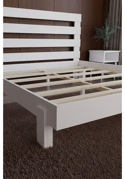 Renazzo Urban New Masif Ahşap Karyola Beyaz 160x200 Beyaz - 160 X 200