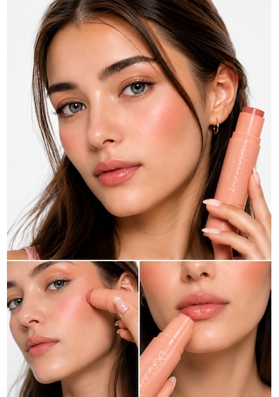 Multi Stick Ruj & Allık Dewy Peach 04 Fırça Aplikatörlü Vegan Avocado Oil Shea Butter Hyalüronik Asit / Blend Joy Lip & Cheek Şeftali