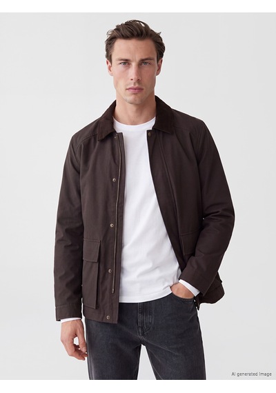 Lcwaıkıkı Classic Kahverengi Regular Fit Kontrast Yaka Erkek Mont