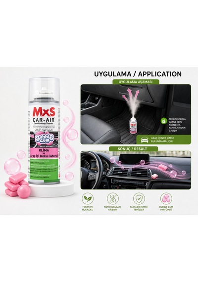 Mxs Car-air Bubble Gum Koku Bombası 200 Ml - Klima Ve Araç İçi Koku Giderici