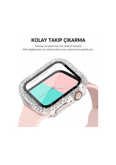 Apple Watch İle Uyumlu 2-3-4-5-6-se 7 8 9 İle Uyumlu 40 Mm Özel Üretim Işıltılı Lüks Şık Darbe Emici Zarif Elmas Taşlı Kasa Ve Ekran Koruyucu Kılıf İnci Çok Renkli Apple Watch İle Uyumlu 2-3-4-5-6-se 7 8 9 İle Uyumlu 40 Mm Özel Üretim Işıltılı Lüks Şık Darbe Emici Zarif Elmas Taşlı Kasa Ve Ekran Koruyucu Kılıf İnci Çok Renkli