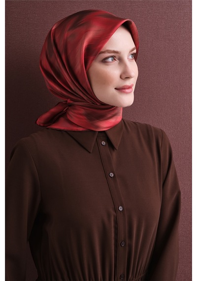 Armine Sura İpek Eşarp 2026-2027 - Sonbahar Kış-asm9605 Kırmızı