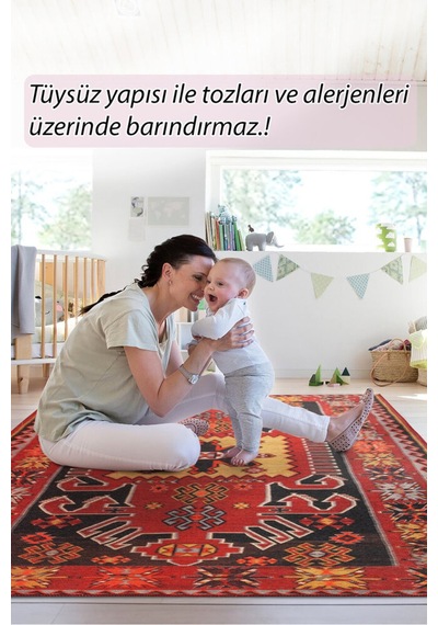 Foldy Etnik Desenli Dokuma Taban Dekoratif Renkli Halı Fl 31 Renkli 3