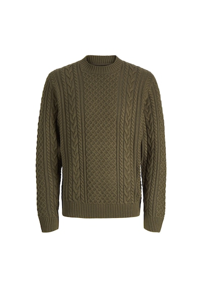 Jack & Jones Jprblucallum Cable Knıt Crew Neck Haki