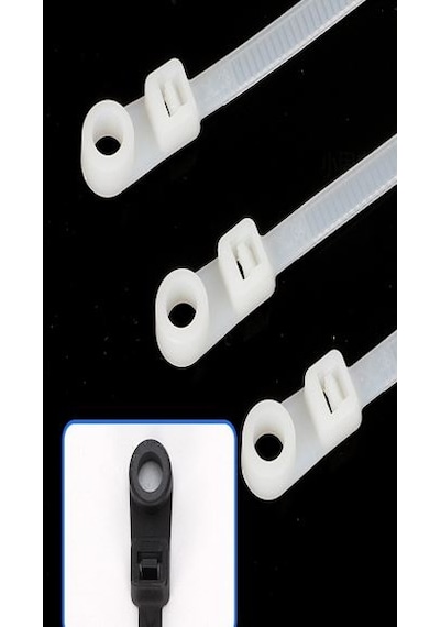 Powermaster Pm-26331 Delikli Beyaz Kablo Bağı 3.6x200mm 100lü Paket -