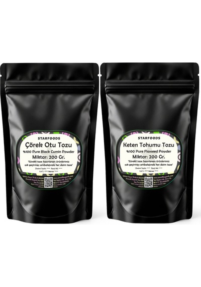 Çörekotu Tozu 200 G + Keten Tohumu Tozu 200 G
