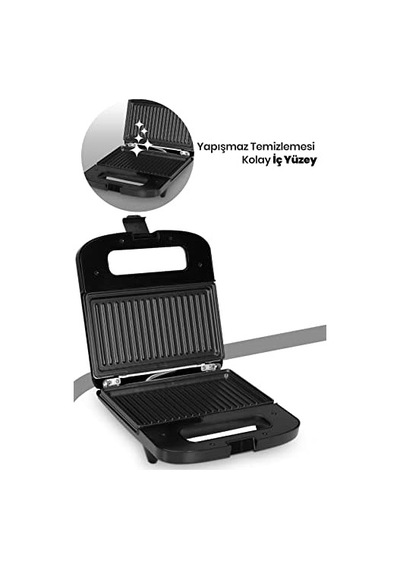 Goldmaster 750 Watt Isınmaya Dayanıklı Mini Tost Ve Izgara Makinesi
