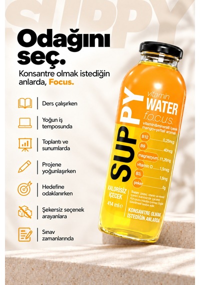 Suppy Vitamin Water Focus 414 Ml