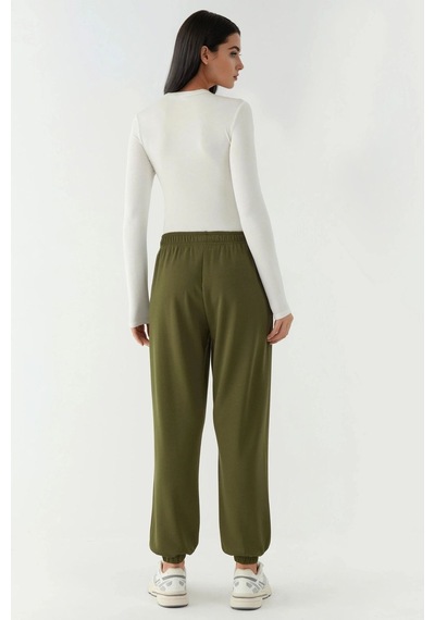 Hiccup Esnek Bel Modal Touch Jogger Pantolon Haki