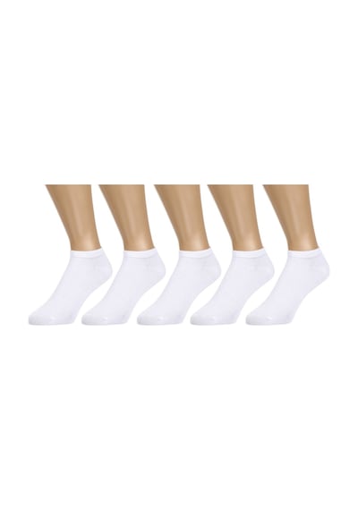 Ozzy Socks 5 Çift Dikişsiz Pamuklu Beyaz Unisex Patik Çorap Yazlık Dayanıklı Beyaz
