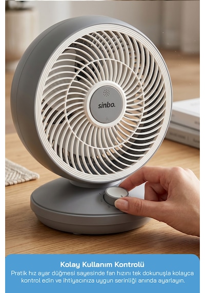 Sinbo Sf-7701 Masaüstü Vantilatör Fan Koyu Gri