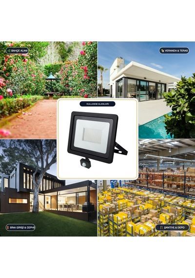 Jupıter 6500k Beyaz Işık 50w Sensörlü Led Projektör - Lp051-b