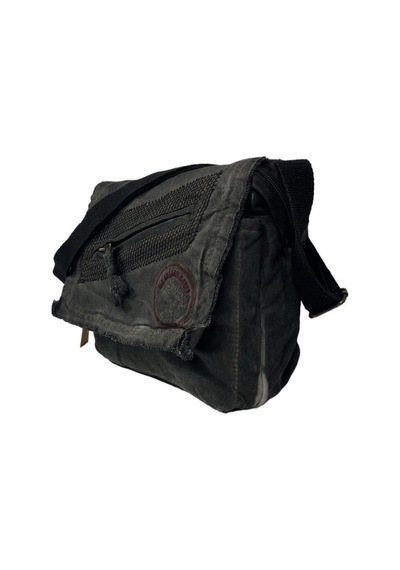 Old Cotton Cargo Vintage Küçük Salaş Unisex Günlük Çapraz Postacı Çantası S Boy 26x20cm Siyah