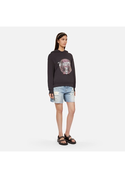 The Kooples Kadın Baskılı Kapüşonlu Gri Hoodie