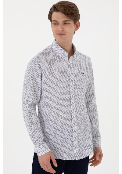 U.s. Polo Assn. Erkek Lacivert Gömlek Desenli 50300459-vr033 Lacivert