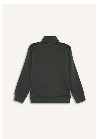 Defacto Erkek Çocuk Yarım Fermuarlı İçi Yumuşak Tüylü Baskılı Sweatshirt E9600a825aukh432 Haki-kh432