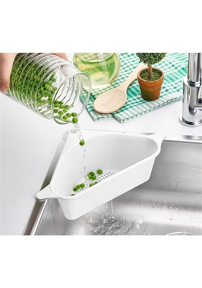 Üçgen Köşeli Vantuzlu Süzgeçli Meyve Sebze Pirinç Yıkama Lavabo Düzenleyici 1 Adet Plastik Diğer