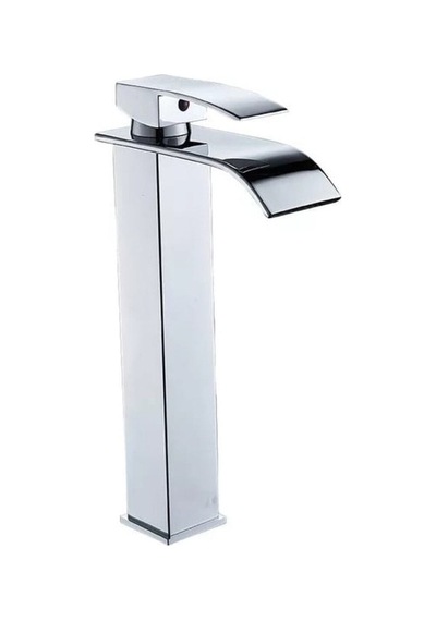 Rena Design Krom Çanak Lavabo Bataryası Oval Havza Model Uzun/yüksek Gümüş Gri Lavabo Musluğu Çift Girişli