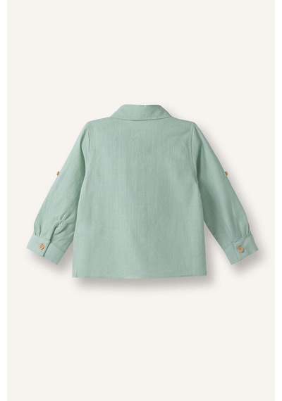 Defacto Erkek Bebek Flamlı Poplin Gömlek G7092a526spgn1123 Yeşil-gn1123