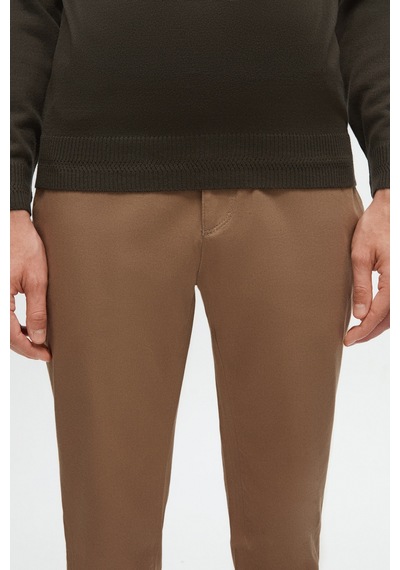 Twn Slim Fit Bej Armürlü Chino Pantolon 6ecc3s208232m