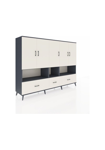 Hyperion Dolap 12 Raflı 3 Çekmeceli 5 Kapaklı 220x44x163 Antrasit Antrasit-aytaşı Hyperion Dolap 12 Raflı 3 Çekmeceli 5 Kapaklı 220x44x163 Antrasit Antrasit-aytaşı