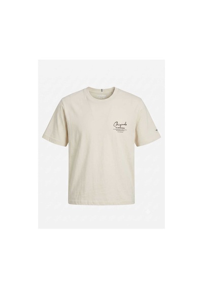 Jack & Jones Jorrıvıera Scrıpt Tee Ss Crew Neck Ekru